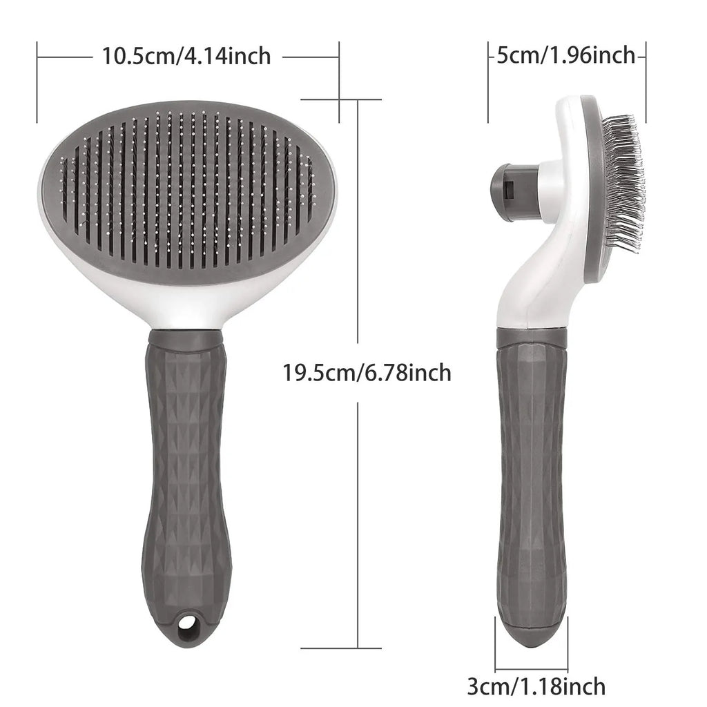 Brosse Autonettoyante pour Chien & Chat — Démêlage Doux, Poils courts et longs