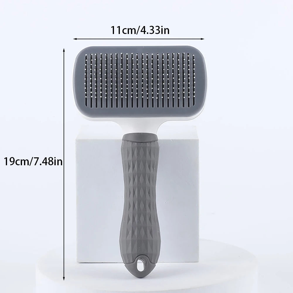 Brosse Autonettoyante pour Chien & Chat — Démêlage Doux, Poils courts et longs