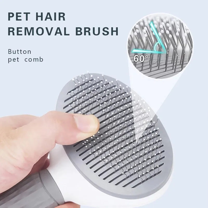 Brosse Autonettoyante pour Chien & Chat — Démêlage Doux, Poils courts et longs