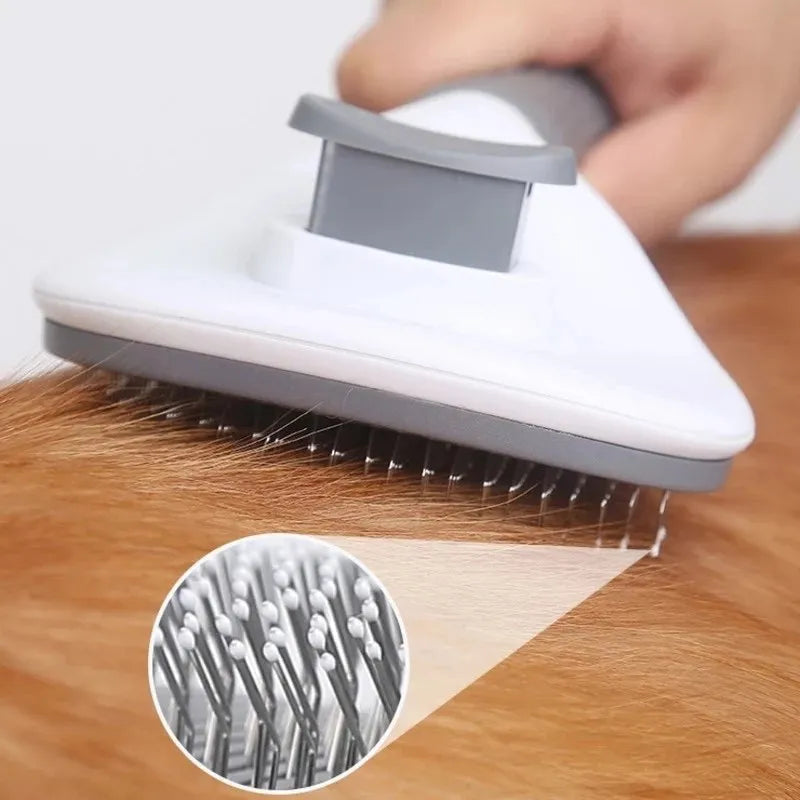 Brosse Autonettoyante pour Chien & Chat — Démêlage Doux, Poils courts et longs