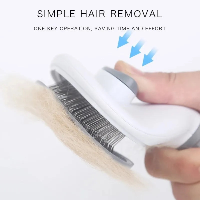 Brosse Autonettoyante pour Chien & Chat — Démêlage Doux, Poils courts et longs