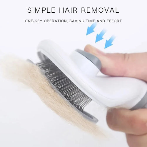 Brosse Autonettoyante pour Chien & Chat — Démêlage Doux, Poils courts et longs