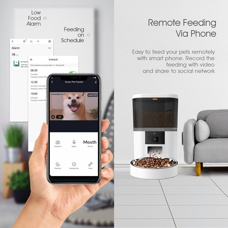 Distributeur automatique de croquettes connecté – contrôle par application | CocoCompagnon